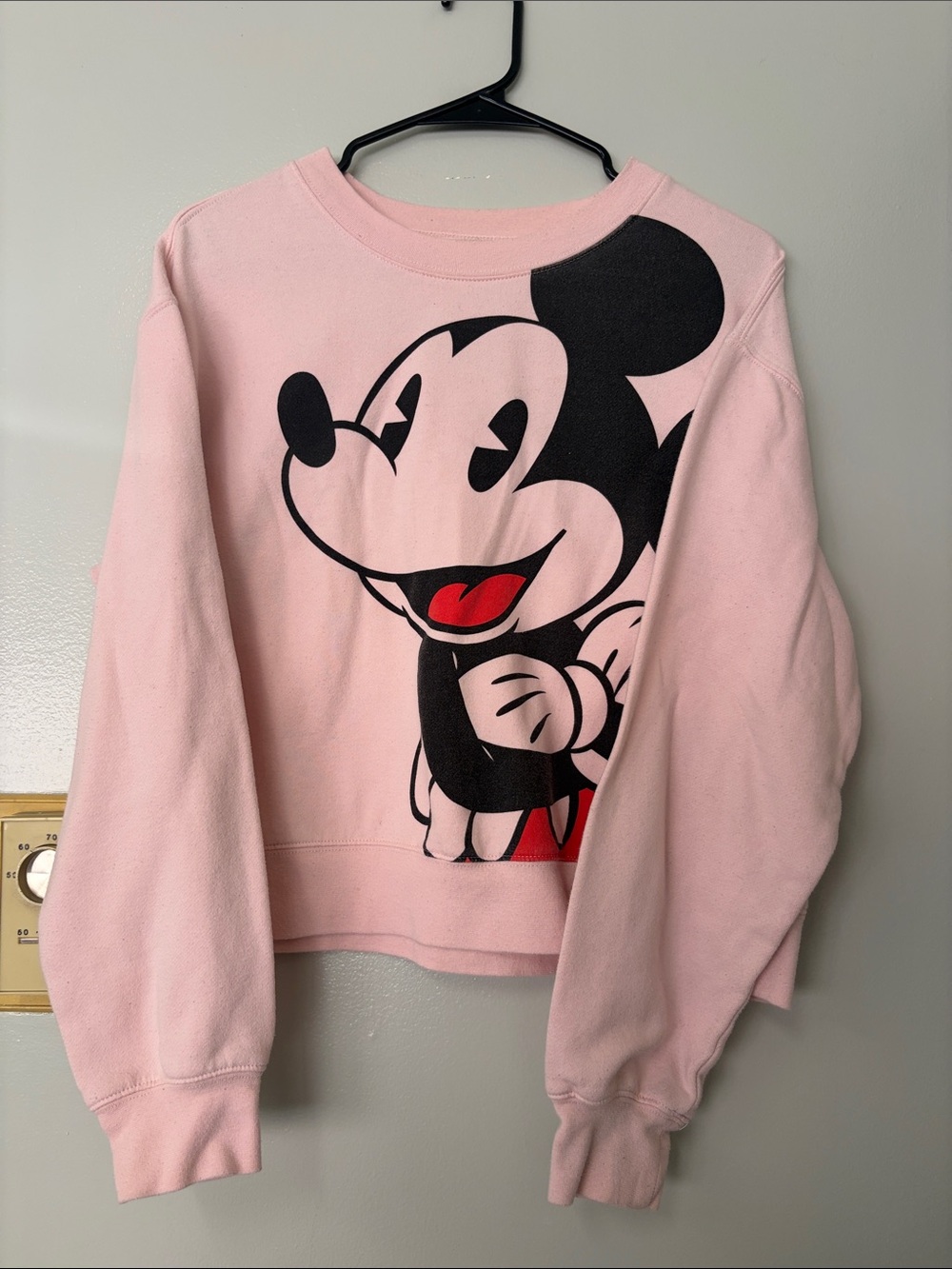 Disney Pink Mickey Graphic Crewneck Sweatshirt